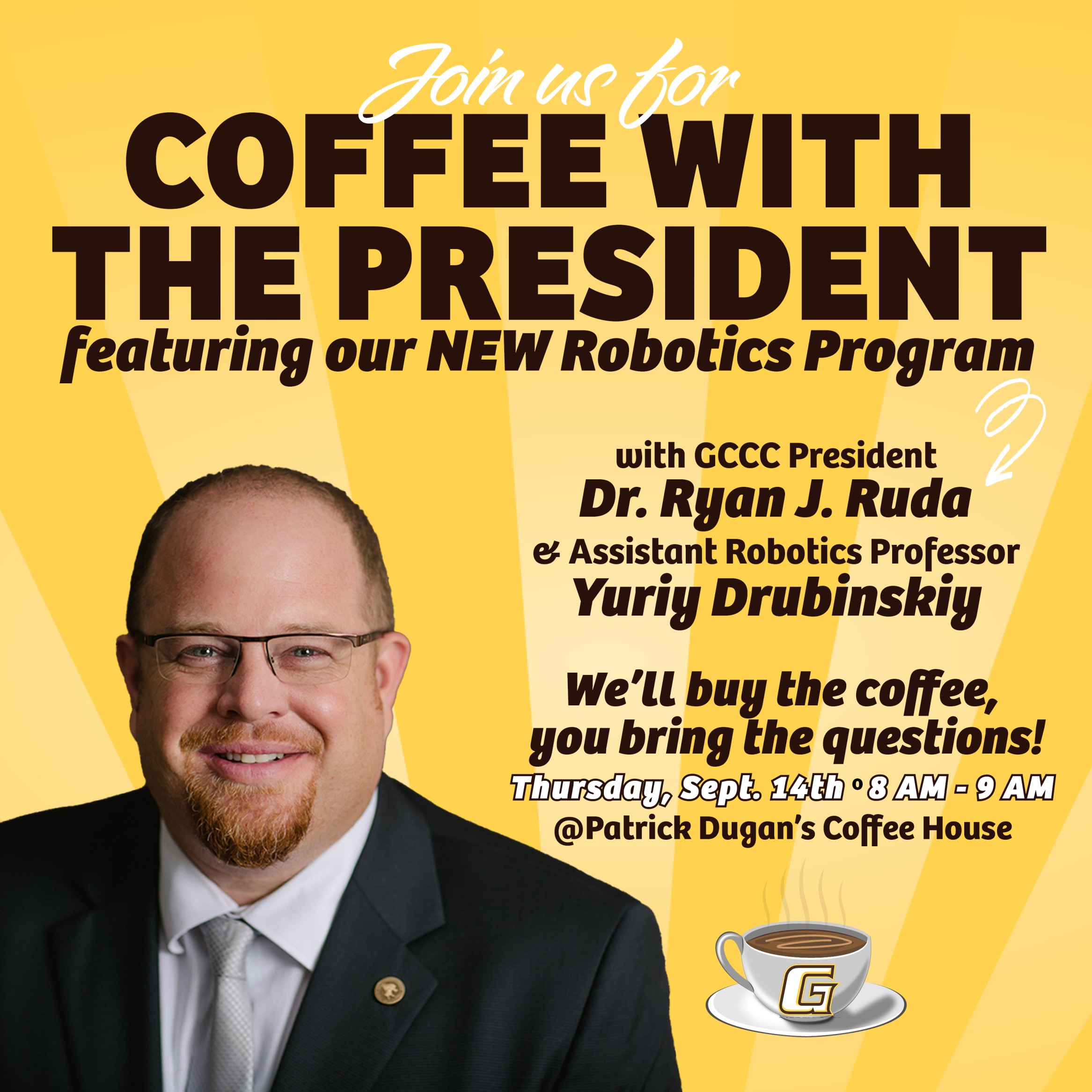 Coffee with the President featuring Robotics Program Set for September 14th