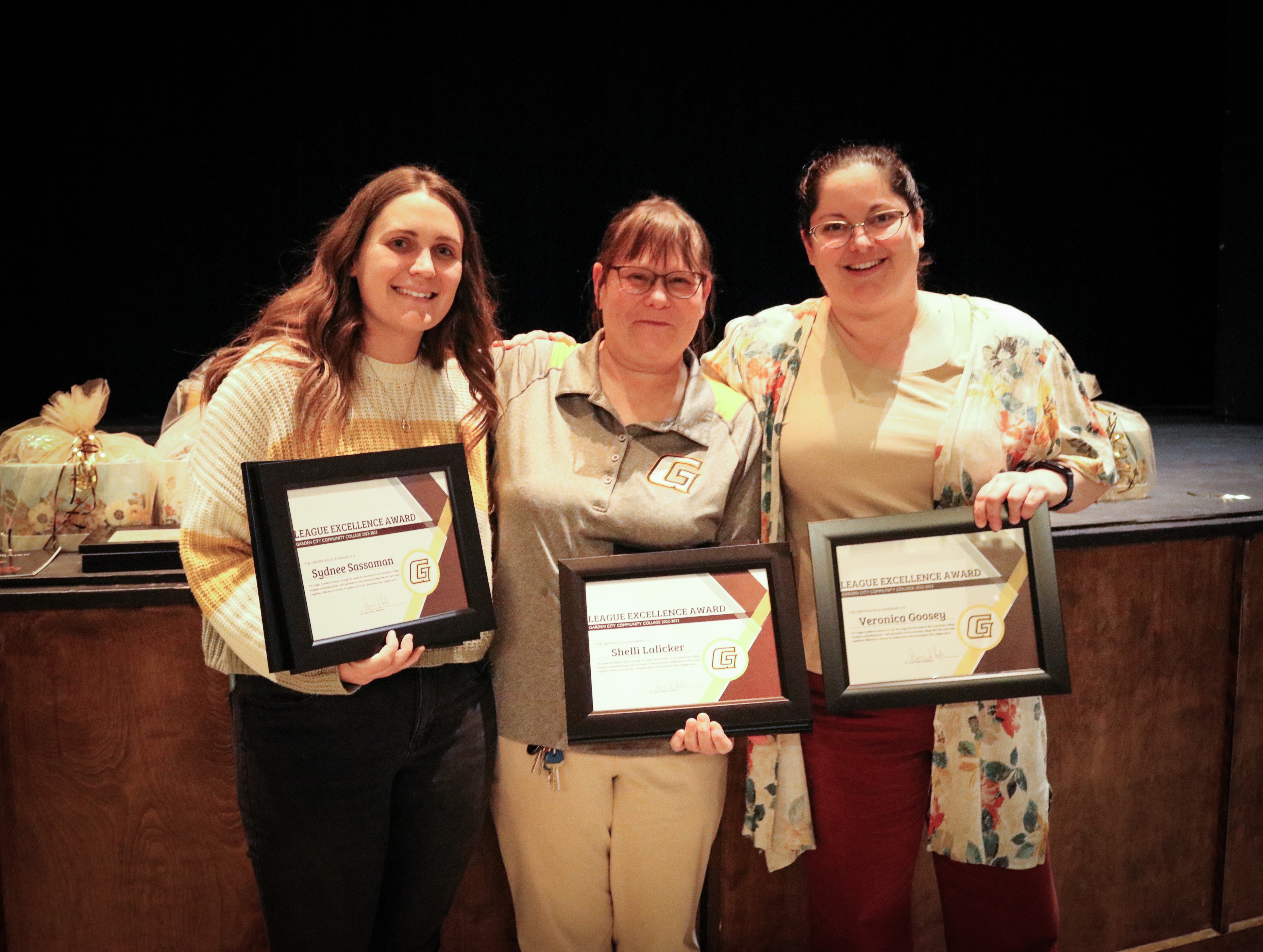 Pictured left to right Sydnee Sassaman, Director of Advising; Shelli Lalicker, Associate Professor of Science; Veronica Goosey, Associate Professor of English