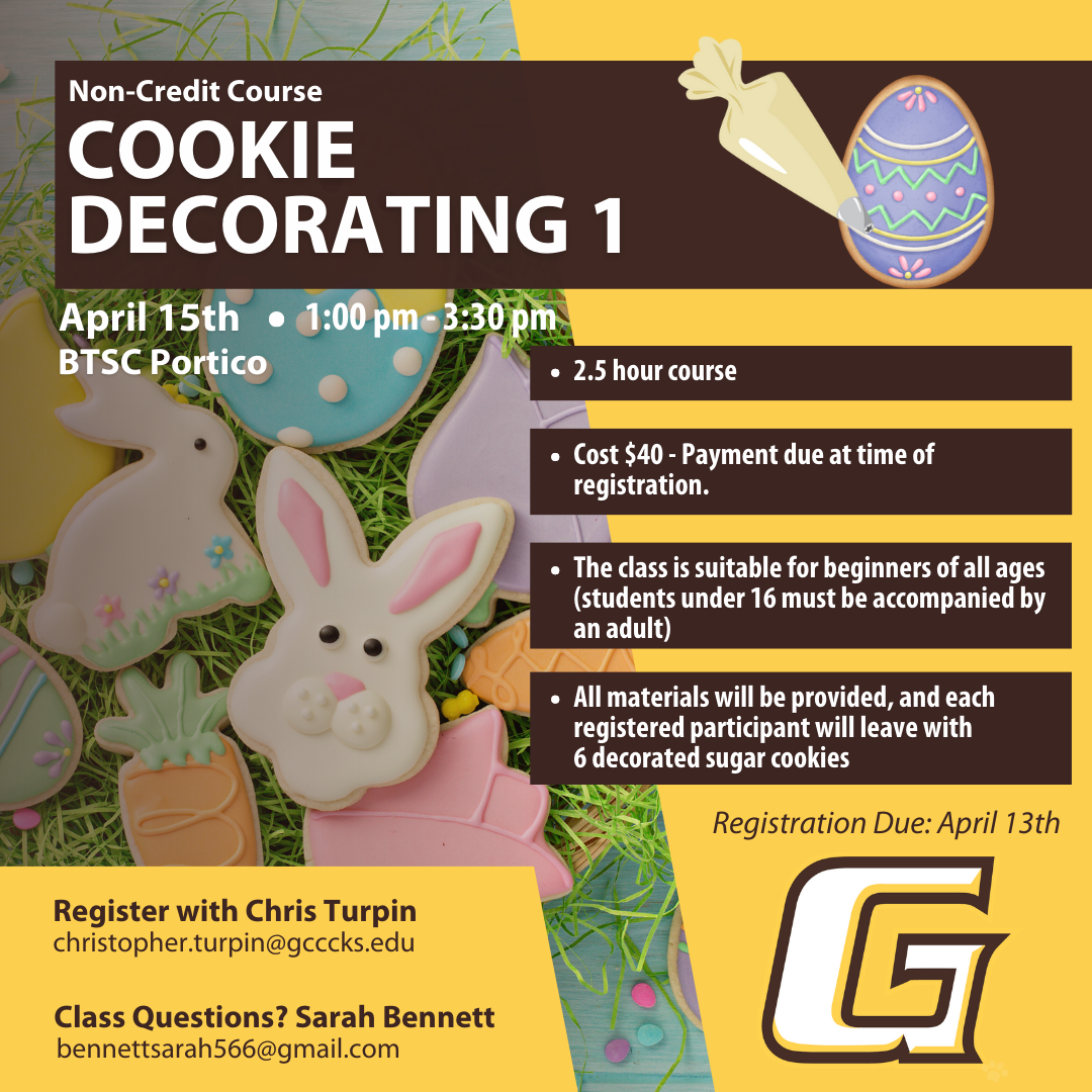 GCCC to Offer Non-Credit Cookie Decorating Course on April 15th 
