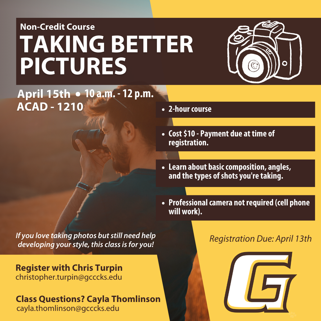 GCCC to Offer Non-Credit Photography Course on April 15th GCCC to Offer Non-Credit Photography Course on April 15th