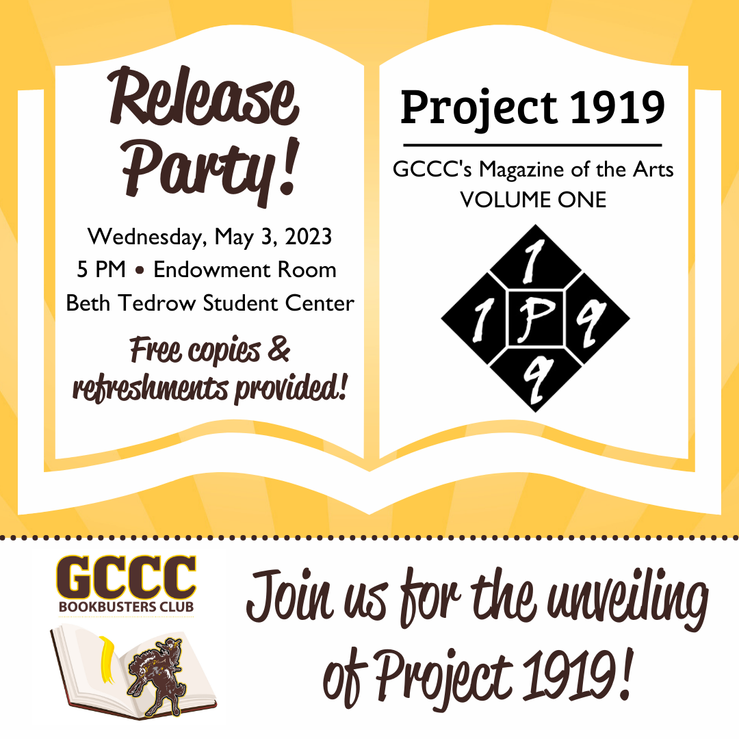 GCCC Bookbusters to Host Release Party for Project 1919: GCCC’s Magazine of the Arts on May 3rd 