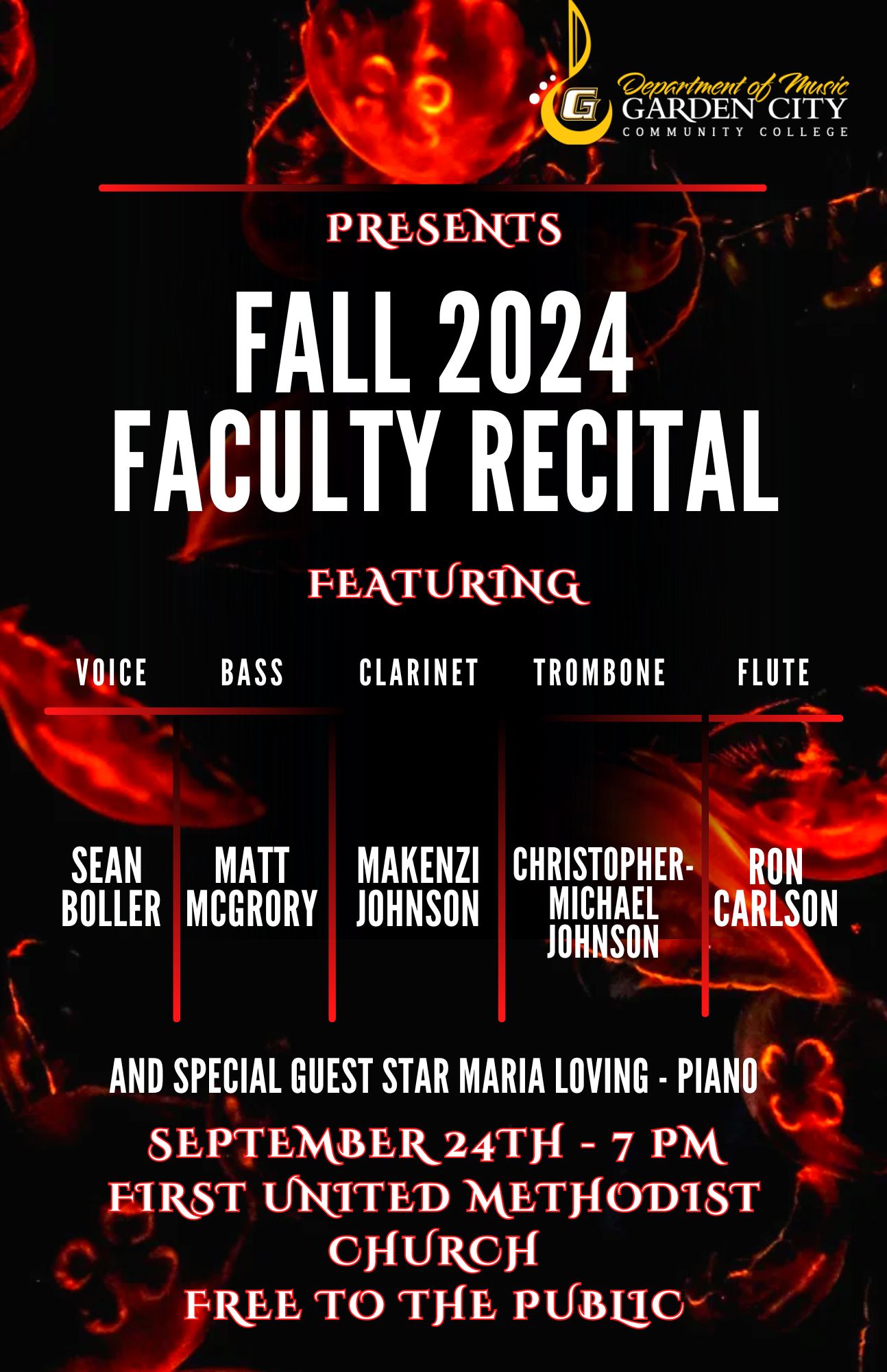 GCCC Music Department to Host Faculty Recital September 24th