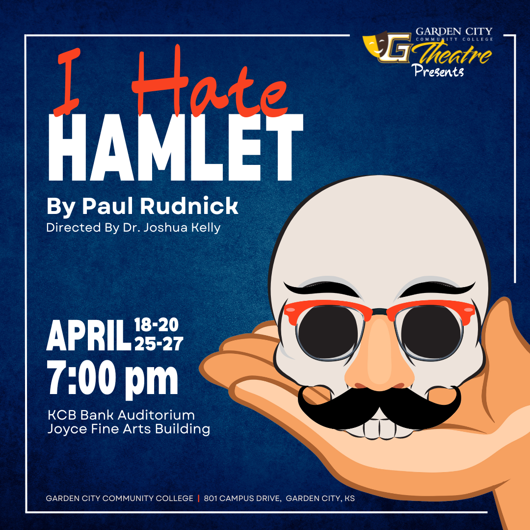 GCCC Theatre will be performing Paul Rudnick's I Hate Hamlet on April 18-20 and April 25-27 at 7:00 pm on the KCB Bank Auditorium Stage in the Joyce Fine Arts Building. 