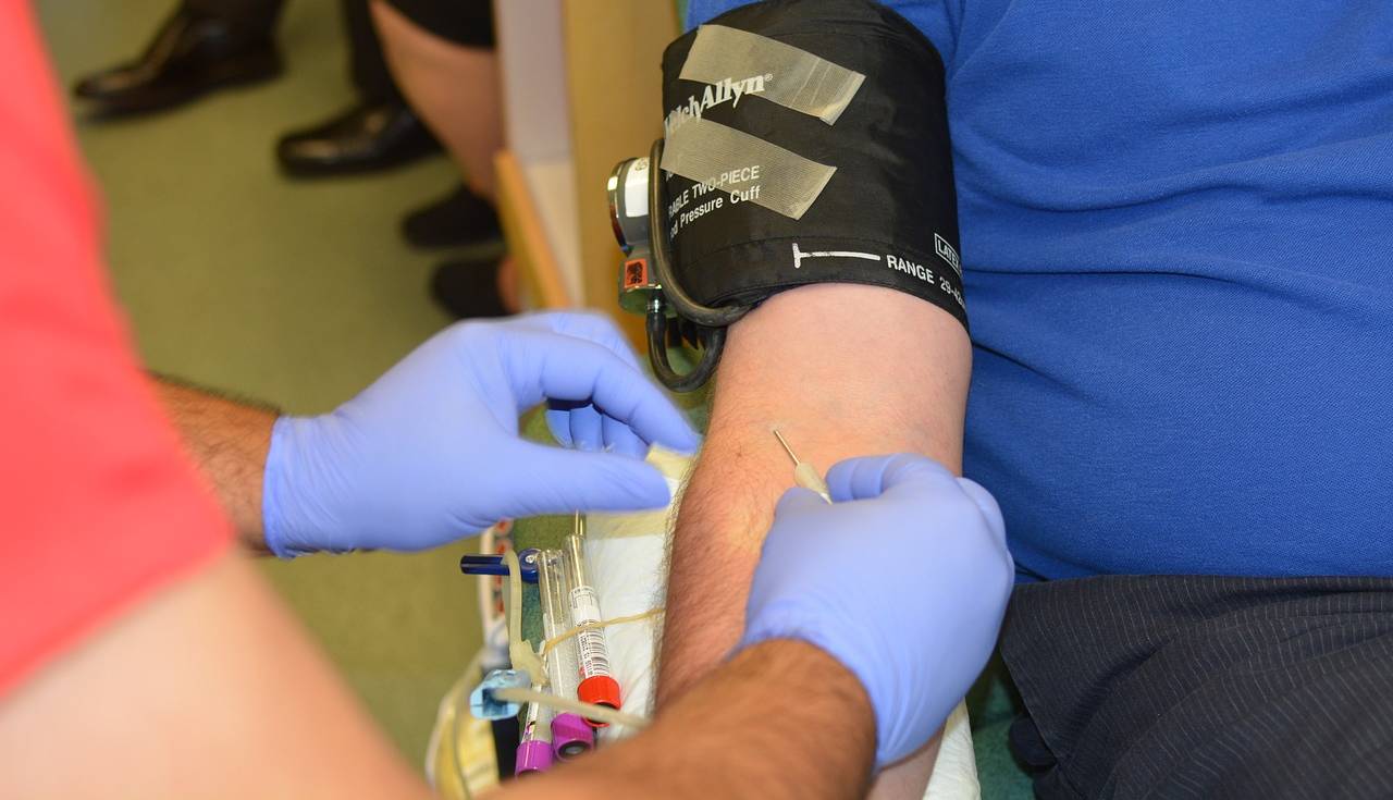 Blood being drawn from a patient