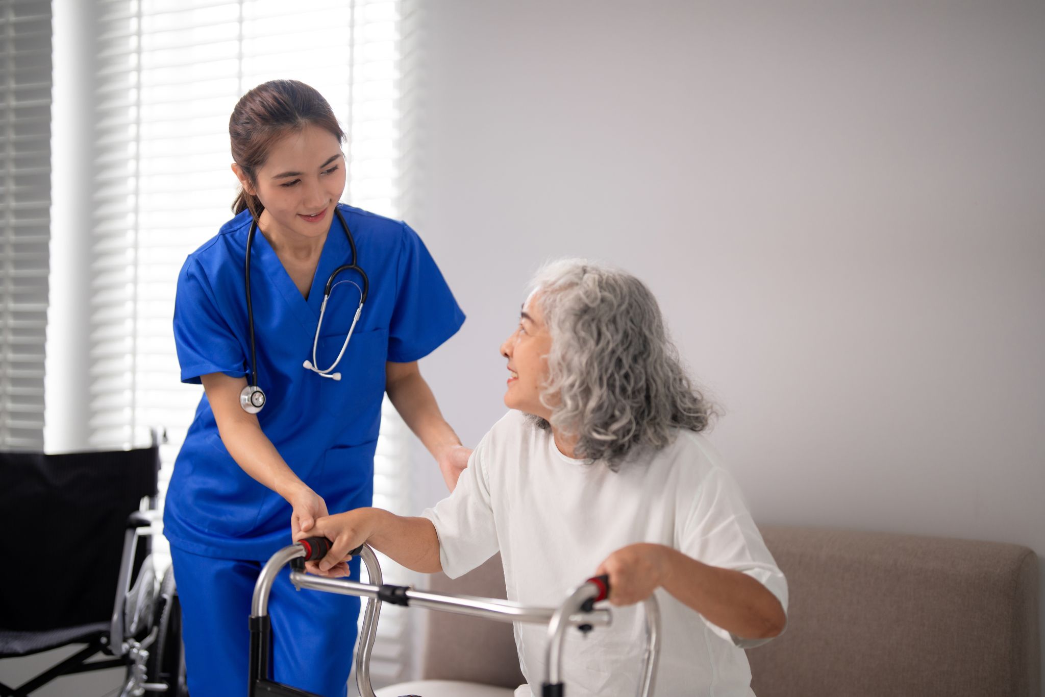 medical aide assisting patient.