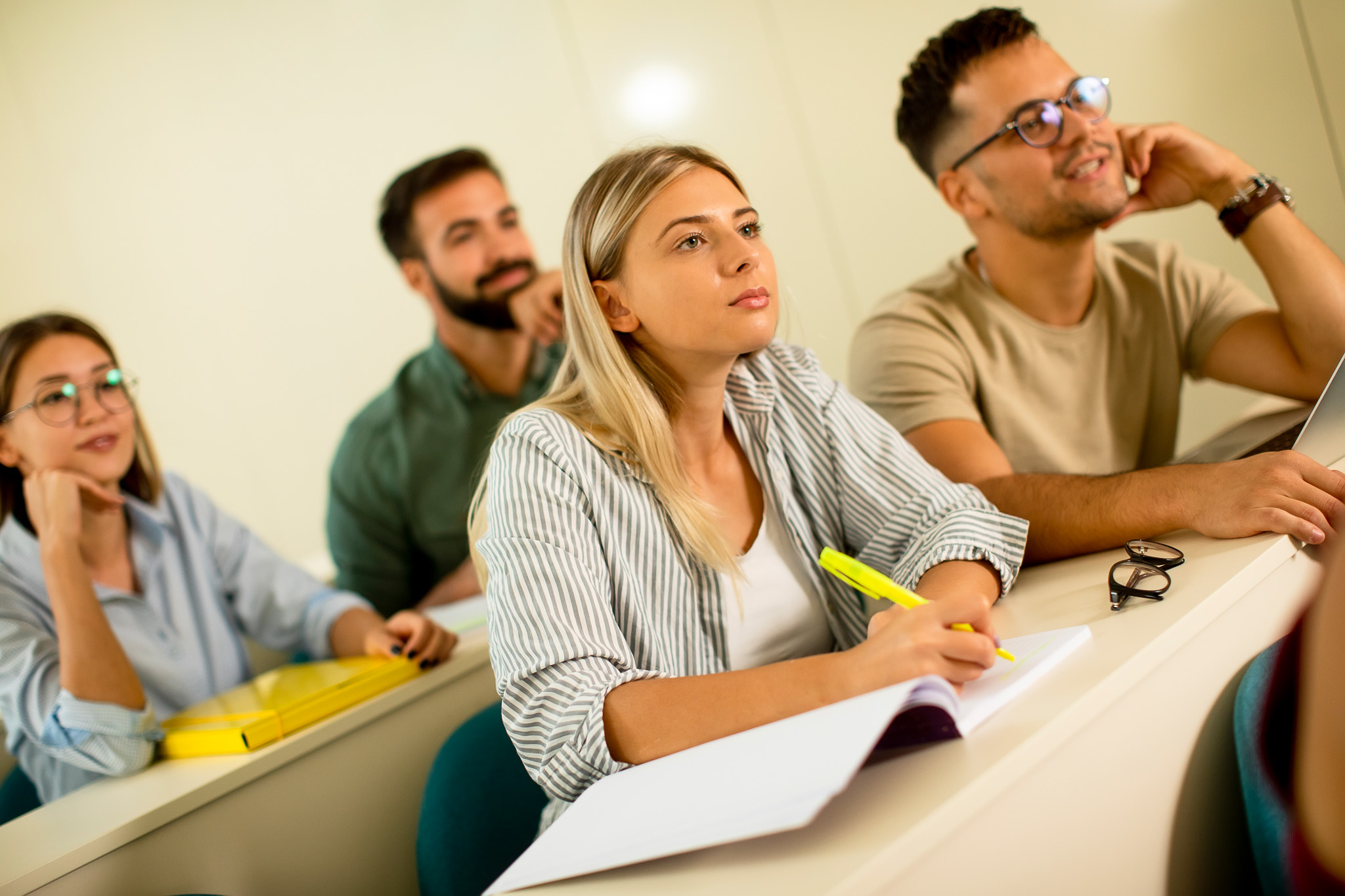 students participating in class
